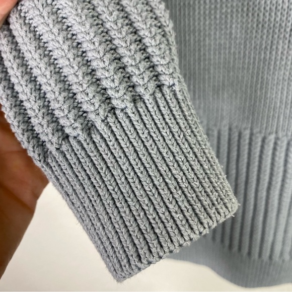 Athleta Teton Blue Gray Knit Pullover V-neck Sweater - Picture 7 of 8
